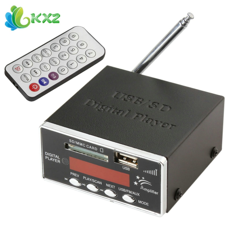 12V Digital Auto Car Power Amplifier amp; Audio MP3 Player with FM Radio 4-Electronic Keypad Support USB SD MMC Card + Remote