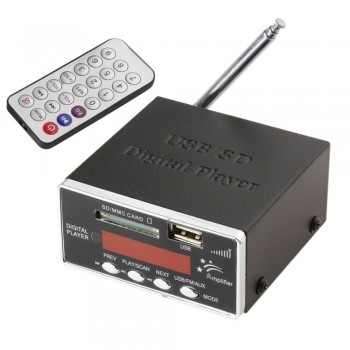 12V Digital Auto Car Power Amplifier amp; Audio MP3 Player with FM Radio 4-Electronic Keypad Support USB SD MMC Card + Remote