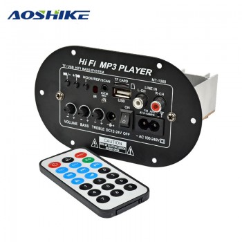 AOSHIKE 12V 24V 220V Subwoofer Amplifier Board Car Audio Amplifier Support AUX USB TF For 6-8inch Speaker DIY