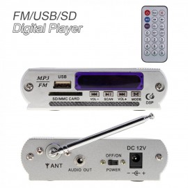 Dazzle LED Display Power Amplifier Digital Audio Music Player with Remote Control Support FM MP3 SD USB DVD for Car Motorcycle