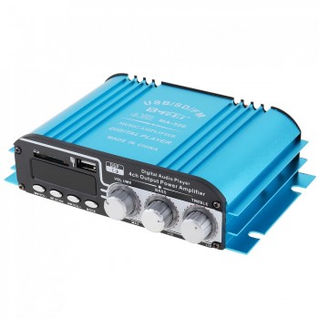 4CH Auto Car Stereo Audio Power Amplifier FM Radio Player Support SD USB DVD MP3 with Remote Controller for Car Motorcycle Home