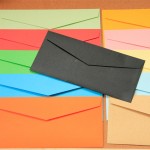 2018 Cute 120pcs/lot 220*110mm Mix Colored Western Style Envelope Card Blue/green/red/pink/yellow/orange/Kraft paper/black A180