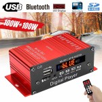 G8 200W 12V Car Audio Amplificador HIFI Audio Power Amplifier Bluetooth Only Car Stereo Amplifiers FM Radio 2CH USB/TF/AUX