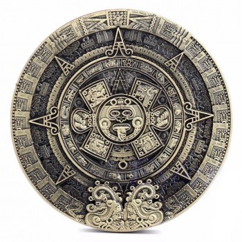 Maya is unique in the ancient bronze sculpture three-dimensional commemorative COINS gold acrylic box
