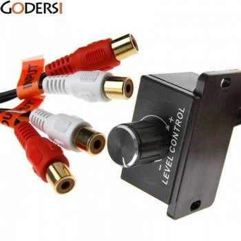 New Car Amplifier Bass Remote Level Volume Control Knob Stereo RCA Input Output DJM5364