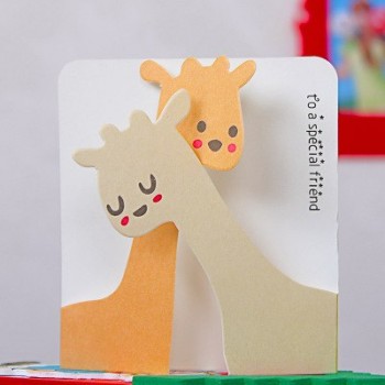 Fashion 7.8*8.7cm Kawaii Mini 100pcs/lot Animals Shaped Greeting Cards with Envelope Children Toy  Birthday Gifts Blessing A186