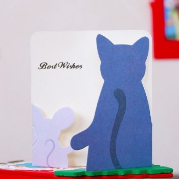 Fashion 7.8*8.7cm Kawaii Mini 100pcs/lot Animals Shaped Greeting Cards with Envelope Children Toy  Birthday Gifts Blessing A186