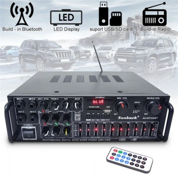 800W 110V 220V 2 Channel Equalizer Bluetooth Home Stereo Power Amplifier USB Car Amplifier Home Theater Amplifiers Audio