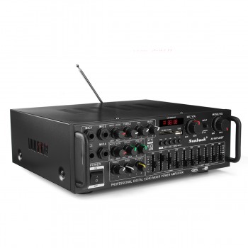 800W 110V 220V 2 Channel Equalizer Bluetooth Home Stereo Power Amplifier USB Car Amplifier Home Theater Amplifiers Audio