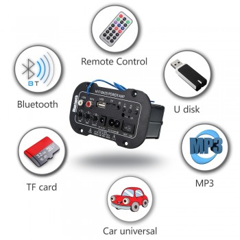 5 Inch Multi-Functional TF Card Home Car Subwoofer Sound Amplifier For Speakers Car Audio Digital Bluetooth HiFi Bass Power AMP