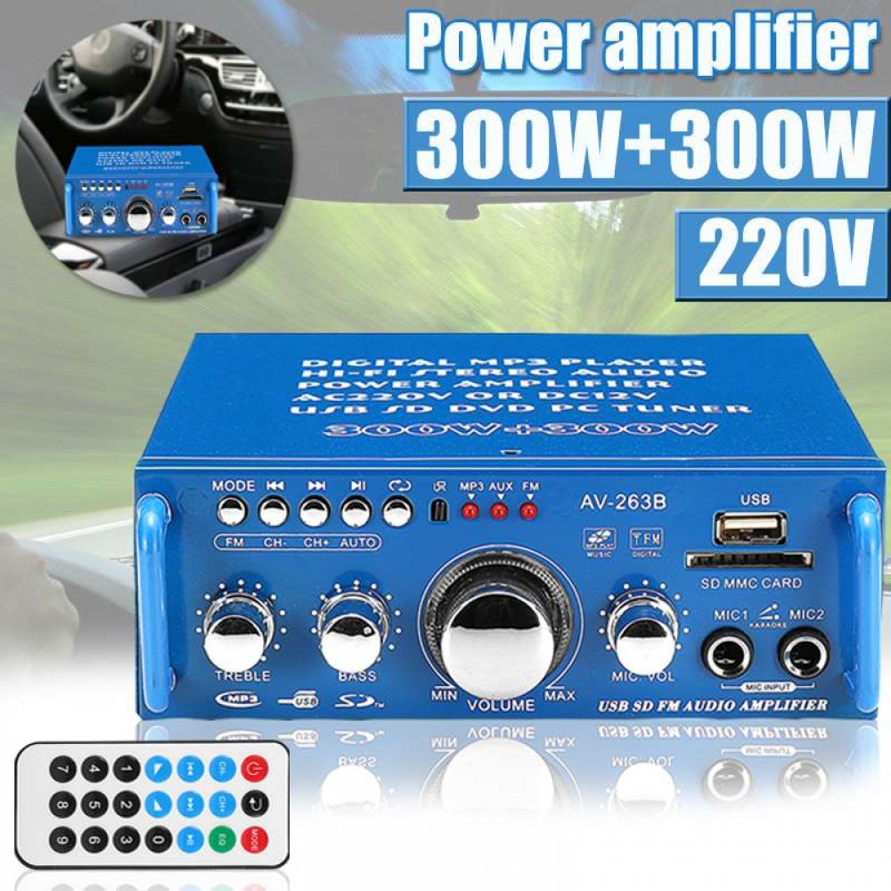 DC 12V Mini Car Stereo Amplifier 2.0 Dual Channel Card Auto Audio Digital Amplifiers Sound for  Auto Motorcycle Home