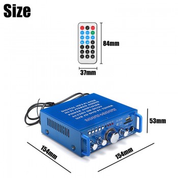 DC 12V Mini Car Stereo Amplifier 2.0 Dual Channel Card Auto Audio Digital Amplifiers Sound for  Auto Motorcycle Home