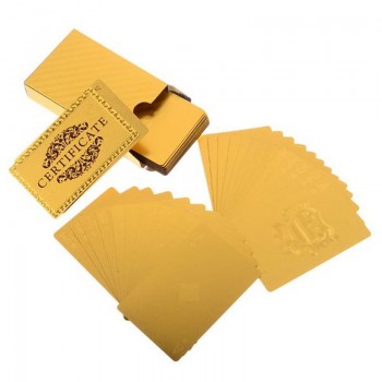 Durable Waterproof Luxury 24K Gold Foil Poker Playing Cards Deck Carta de Baralho with Box Good Gift Idea Game Collection Cards