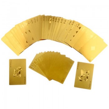 Durable Waterproof Luxury 24K Gold Foil Poker Playing Cards Deck Carta de Baralho with Box Good Gift Idea Game Collection Cards