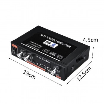 12V 220V 2-channel HiFi Stereo Audio Car Amplifier Car Audio Bluetooth 2 Channel Digital Powerful Car Amplifier for Subwoofer