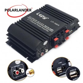 Lepy LP168S 12V Power Subwoofer 2.1 Channel Auto Audio Bass Output HiFi Stereo Sound WithAUX Function Car Amplifier Loud Speaker