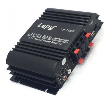 Lepy LP168S 12V Power Subwoofer 2.1 Channel Auto Audio Bass Output HiFi Stereo Sound WithAUX Function Car Amplifier Loud Speaker