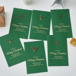 17*10.5cm Fashion 6sets/lot Green Retro Christmas Metal Bronze Gilding Card Thanksgiving Day Merry Christmas Postcards Toy A345