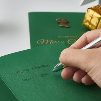 17*10.5cm Fashion 6sets/lot Green Retro Christmas Metal Bronze Gilding Card Thanksgiving Day Merry Christmas Postcards Toy A345