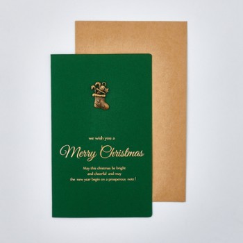 17*10.5cm Fashion 6sets/lot Green Retro Christmas Metal Bronze Gilding Card Thanksgiving Day Merry Christmas Postcards Toy A345