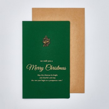 17*10.5cm Fashion 6sets/lot Green Retro Christmas Metal Bronze Gilding Card Thanksgiving Day Merry Christmas Postcards Toy A345
