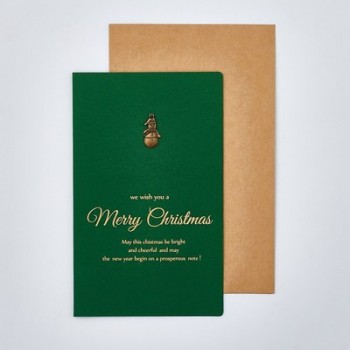 17*10.5cm Fashion 6sets/lot Green Retro Christmas Metal Bronze Gilding Card Thanksgiving Day Merry Christmas Postcards Toy A345