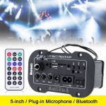 5 Inch 25W HI-FI Bluetooth Car Audio Power Amplifier FM Radio Player Support MIC SD USB DVD MP3 Input for Car Motorcycle Home