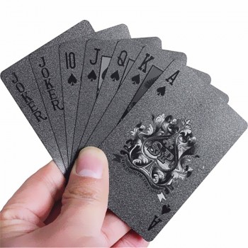 54PCS/set Durable Waterproof Black Gold Foil Poker Playing Card Deck Gift Board GameGame Collection Cards