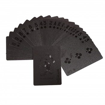 54PCS/set Durable Waterproof Black Gold Foil Poker Playing Card Deck Gift Board GameGame Collection Cards