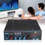 Audio Stereo Amplifier 220V/12V Bluetooth Digital USB FM SD Mic Home Car Compatible  LED Display Playback EU Plug Adjust