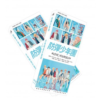 180pcs BTS Bangtan Boys Postcard with Stickers Love Yourself Photo Version Bookmark HD Photocard Army Gift K-POP Collection Toys