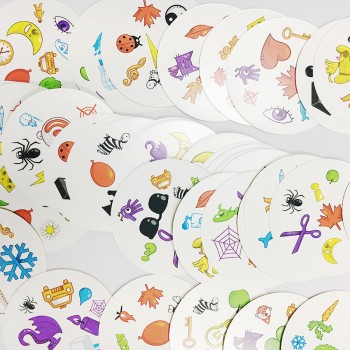 55pcs/set spot cards game goods for family party fun spot with metal box Children love playing it board game