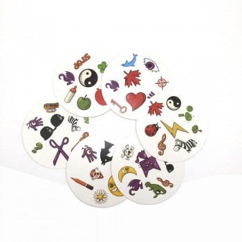 55pcs/set spot cards game goods for family party fun spot with metal box Children love playing it board game