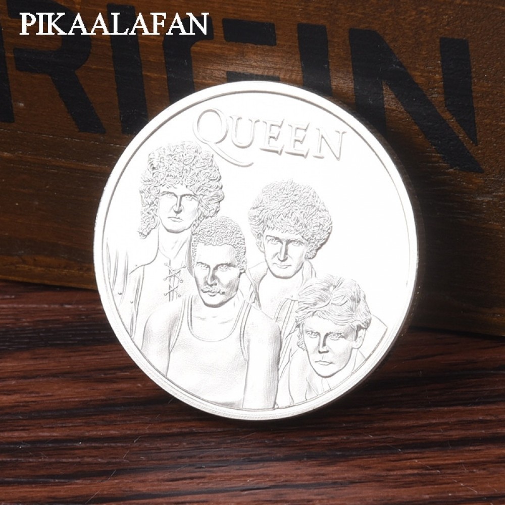 PIKAALAFAN American And European Star Queen Band Silver-Plated Commemorative COINS Rock Band Music Fans Collect Foreign COINS