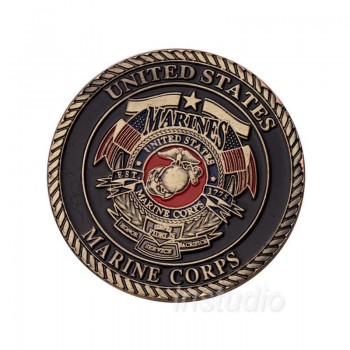 The Marine corps devil dog gold COINS Zodiac dog COINS Metal badge
