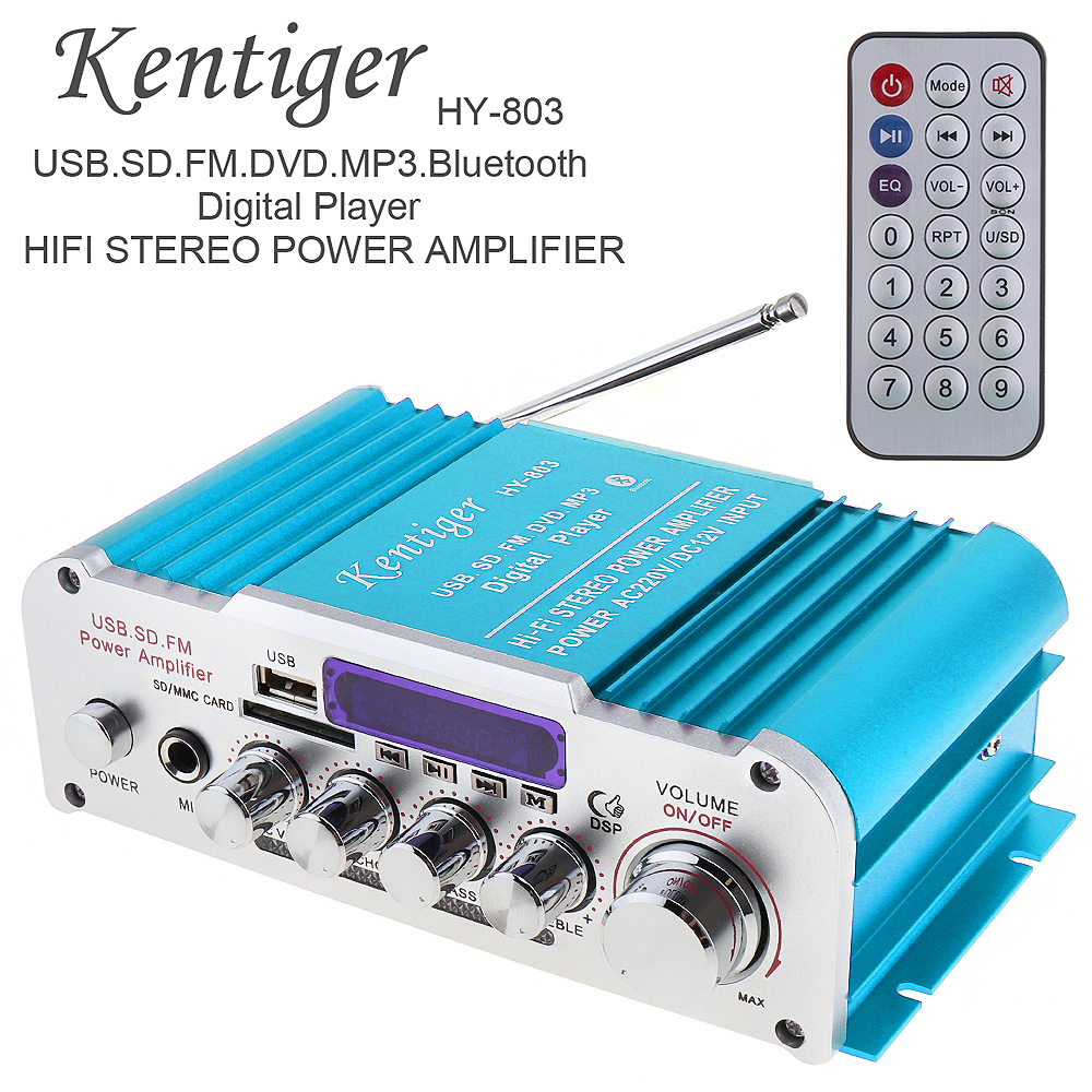 12V HIFI Bluetooth Car Power Amplifier FM Radio Stereo Audio Music Player Support SD USB MP3 DVD Input for Auto Motorcycle Home