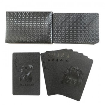 Black Golden Playing Cards Game Collection Cards Poker Set Plastic Durable Waterproof Kids Adults Games Toys Gifts Creative Fun