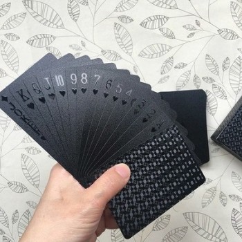 Black Golden Playing Cards Game Collection Cards Poker Set Plastic Durable Waterproof Kids Adults Games Toys Gifts Creative Fun