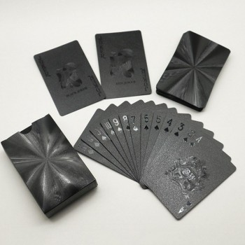 Black Golden Playing Cards Game Collection Cards Poker Set Plastic Durable Waterproof Kids Adults Games Toys Gifts Creative Fun