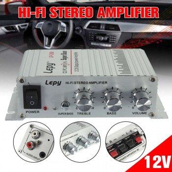 KROAK Car Stereo Power Amplifier Hi-Fi 12V Sound Mode Stereo Digital Auto Amp Radio  Music Player Support MP3 CD Aluminum