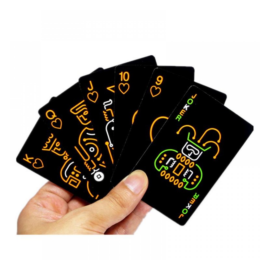 Playing Card Game Luminous Black Poker Cards Board Games For KTV Bar Student Dormitory