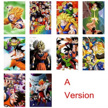 10 pcs/set Dragon Ball Collection Cards PVC Crystal Paste Stickers Super Saiyan Goku Vegeta Piccolo Trading Card Kid Gift Toy