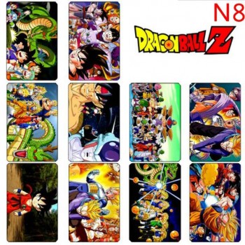 10 pcs/set Dragon Ball Collection Cards PVC Crystal Paste Stickers Super Saiyan Goku Vegeta Piccolo Trading Card Kid Gift Toy