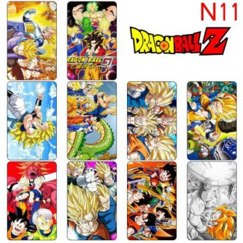 10 pcs/set Dragon Ball Collection Cards PVC Crystal Paste Stickers Super Saiyan Goku Vegeta Piccolo Trading Card Kid Gift Toy