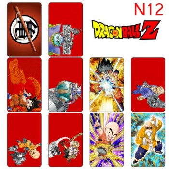 10 pcs/set Dragon Ball Collection Cards PVC Crystal Paste Stickers Super Saiyan Goku Vegeta Piccolo Trading Card Kid Gift Toy