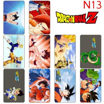 10 pcs/set Dragon Ball Collection Cards PVC Crystal Paste Stickers Super Saiyan Goku Vegeta Piccolo Trading Card Kid Gift Toy
