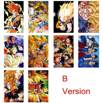 10 pcs/set Dragon Ball Collection Cards PVC Crystal Paste Stickers Super Saiyan Goku Vegeta Piccolo Trading Card Kid Gift Toy