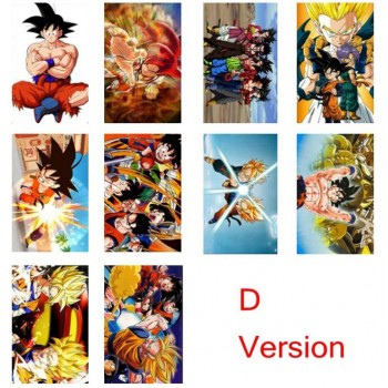 10 pcs/set Dragon Ball Collection Cards PVC Crystal Paste Stickers Super Saiyan Goku Vegeta Piccolo Trading Card Kid Gift Toy