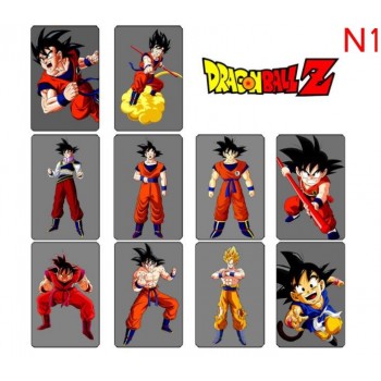 10 pcs/set Dragon Ball Collection Cards PVC Crystal Paste Stickers Super Saiyan Goku Vegeta Piccolo Trading Card Kid Gift Toy