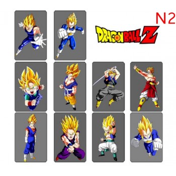 10 pcs/set Dragon Ball Collection Cards PVC Crystal Paste Stickers Super Saiyan Goku Vegeta Piccolo Trading Card Kid Gift Toy